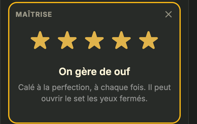 Le sélecteur de maîtrise