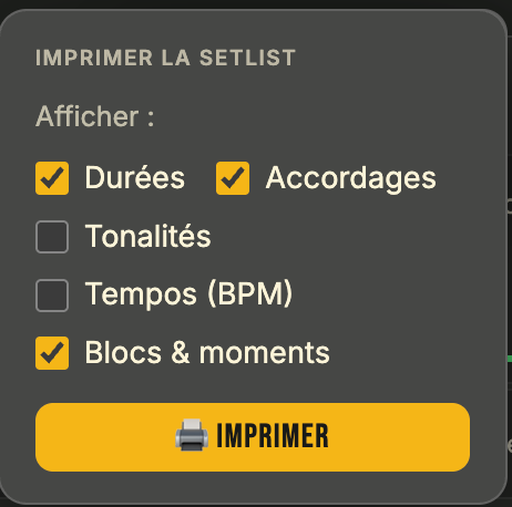 Les options d'impression