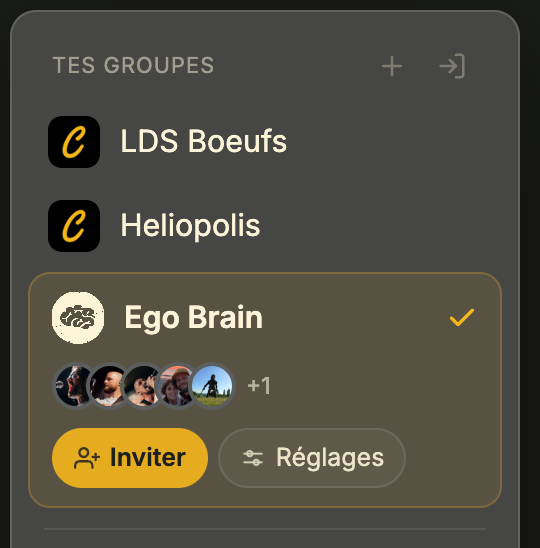 Le sélecteur de groupe