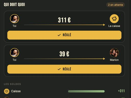 Le panneau Qui doit quoi