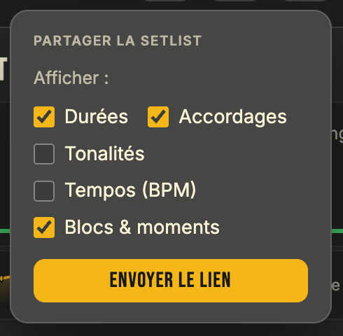 Les options de partage