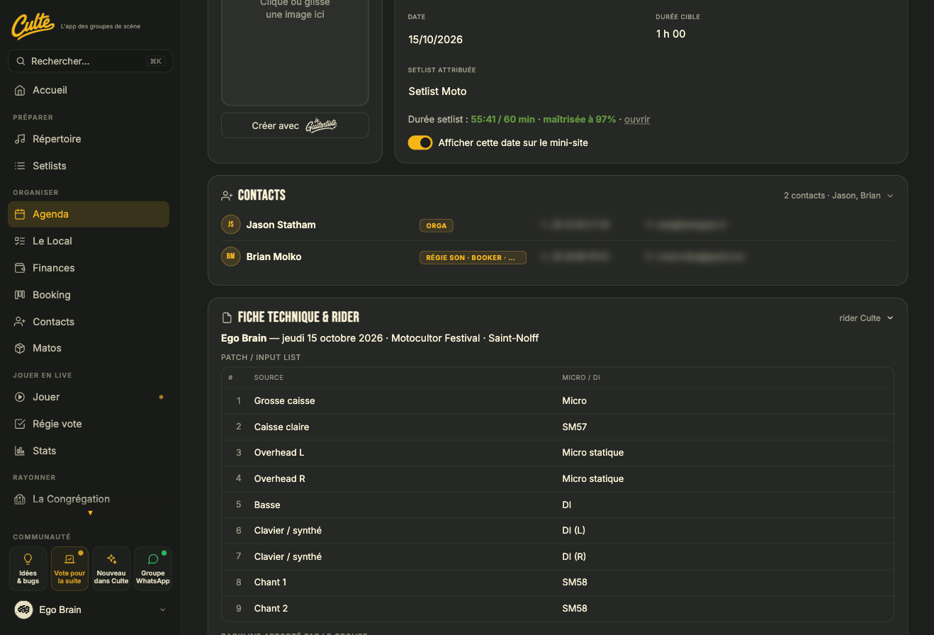 Le patch / input list
