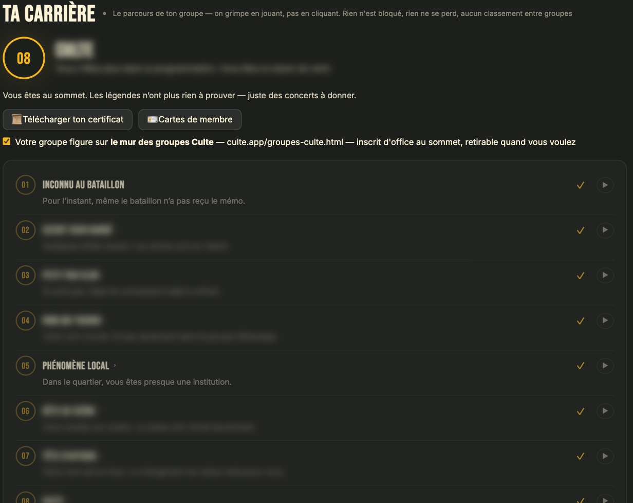 La page Ta carrière